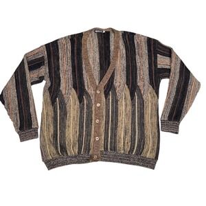 Vintage Megalos Mens Biggie Coogi Style Vtg 90's Thick Knit Sweater 3XL Brown